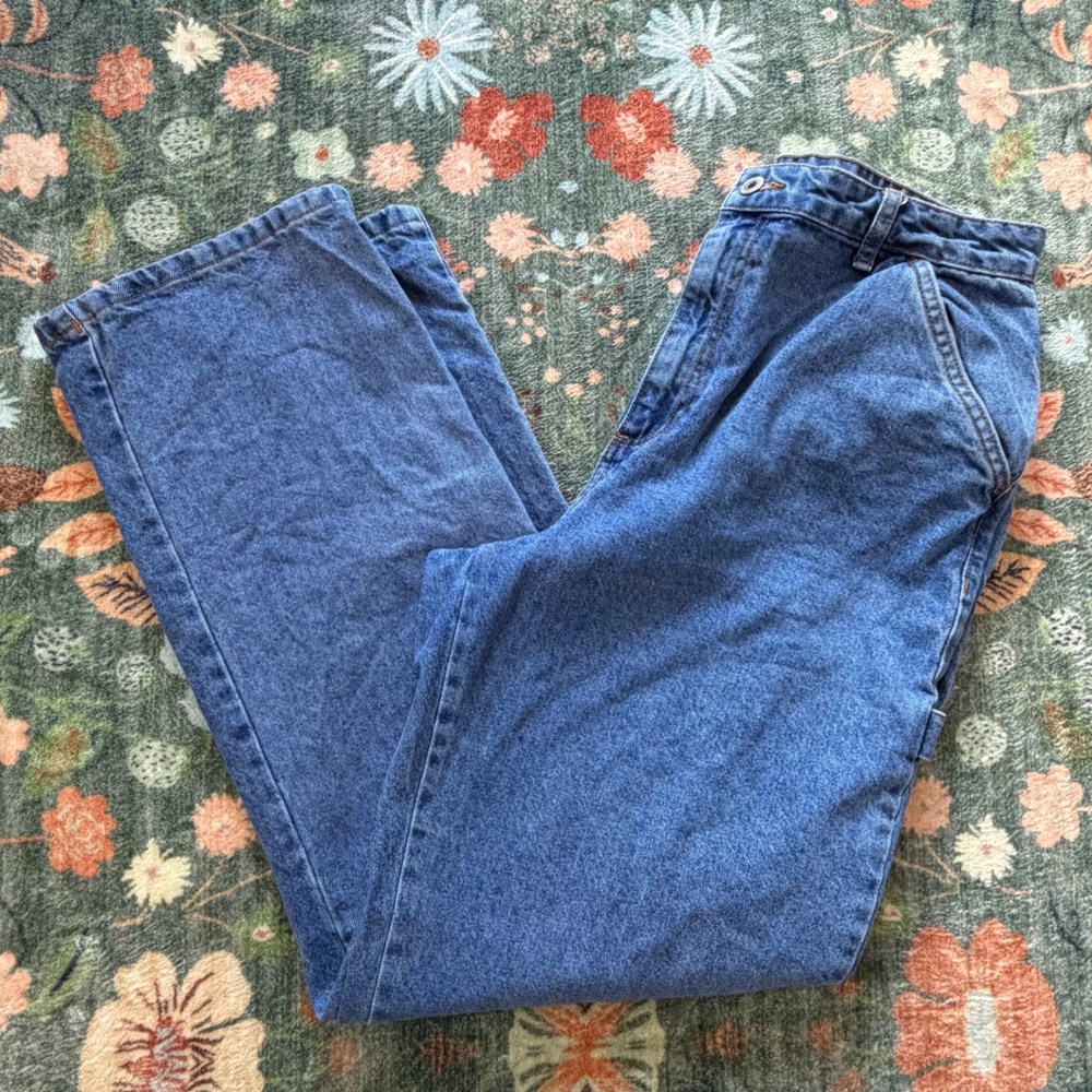 Cotton On Carpenter Jeans Blue Medium Wash High Rise Straight Leg Size 12 US